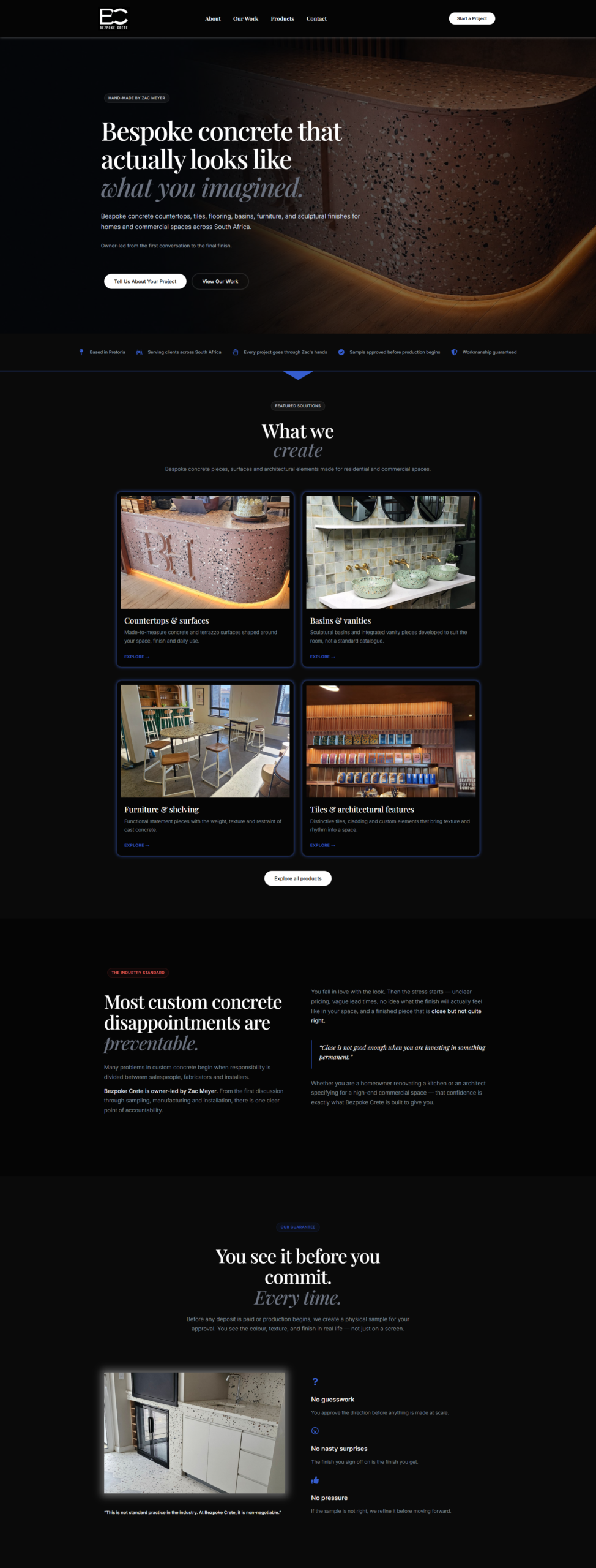 Bezpoke Crete e-commerce website designed by Bernardi Media