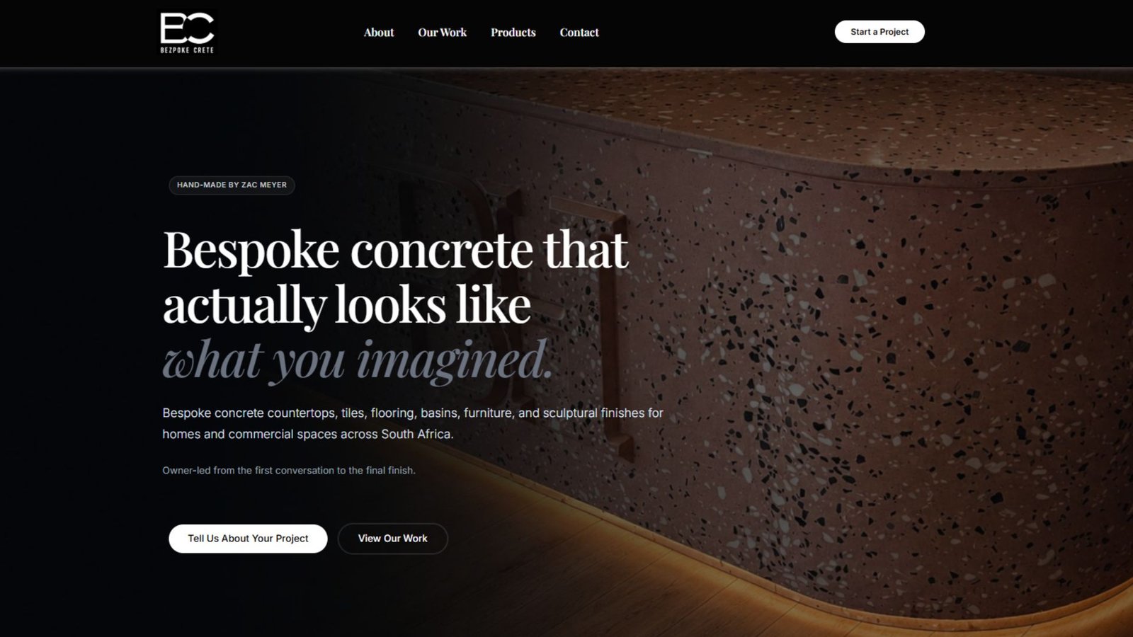 Bezpoke Crete Homepage Screenshot - Bernardi Media